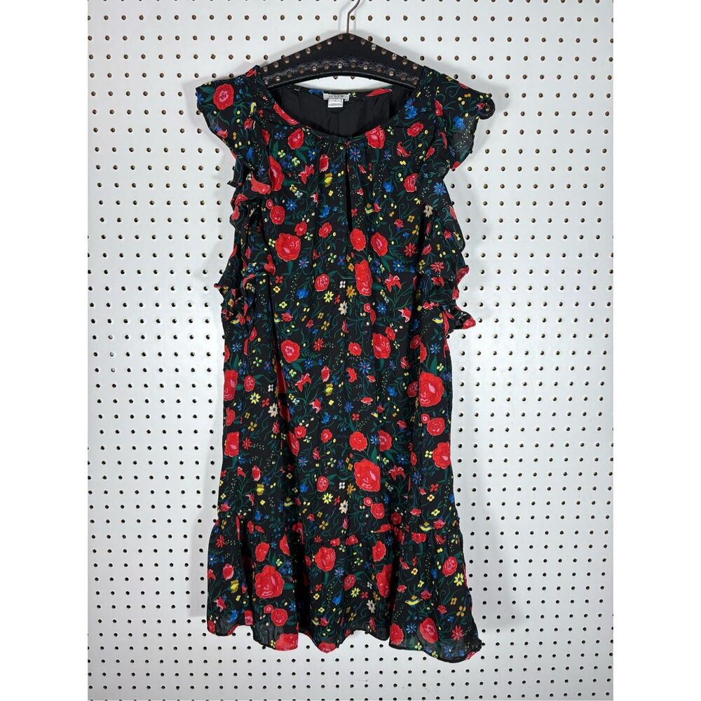 J.Crew Floral ruffle sleeve dress size S